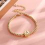 Gold Initial Bracelets for Women Girls, 14K Gold Plated Handmade Letter Bead Bracelet Personalized Initial Gold Bracelets for Women Teen Girls Jewelry Gifts
