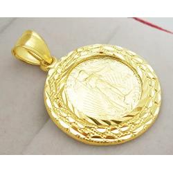 Walking Liberty Coin And Bezel Pendant 10K Yellow Gold