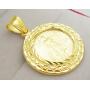Walking Liberty Coin And Bezel Pendant 10K Yellow Gold
