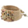 NOVICA Hand Crocheted Wristband Cuff Bracelet with Chalcedony and Labradorite, Life in Pai