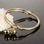 COCO Park Healthy Children Jewelry 18K Gold Plated Polish Cuff Bangle Adjustable Bracelet Anklet