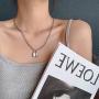 YienDoo Punk Lock Necklace Chain Silver Dainty Padlock Pendant Fashion Statement Charm Necklace Minimalist Jewelry for Women and Girls
