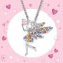 Hicarer 8 Pieces Mermaid Necklace Unicorn Pendant Necklace Cute Fairy Necklace Crystal Pendant Necklaces for Princess Jewelry