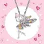 Hicarer 8 Pieces Mermaid Necklace Unicorn Pendant Necklace Cute Fairy Necklace Crystal Pendant Necklaces for Princess Jewelry