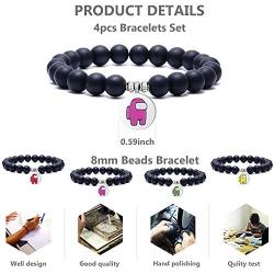 COLOYAN 4 Pcs Among Us Bead Bracelets for Men Women Crewmates Impostor Game Among Us Fans Gifts