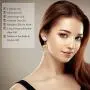 Rose Gold Earrings, Gift for Women & Girls ZJchao 24K Gold Real Flower Petal Dangle with Leaf Long Drop Rose Jewelry