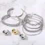 Gold Cuban Chain Bracelet Set & Open Dome Rings Set 14K Gold Plated Cuff Bangles Bracelets for Women Girls (9PCS) Gold Cuban Chain Bracelet Set & Open Dome Rings Set 14K Gold Plated Cuff Bangles Bracelets for Women Girls (9PCS)