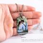 Fanery Sue Personalized Photo Necklace Custom Your Picture Engraved Message Heart Necklace