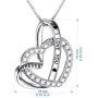 Cuoka Sterling Silver Double Heart Necklace Engraved I Love You Forever Pendant Gift for Her CZ Jewelry I Love You Mom Necklace