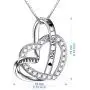 Cuoka Sterling Silver Double Heart Necklace Engraved I Love You Forever Pendant Gift for Her CZ Jewelry I Love You Mom Necklace