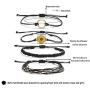 String Wave Ankle Bracelets for Women Adjustable Compass Bracelets Waterproof Handmade Strand Braided Rope Sunflower Boho Bracelet Set Women Teen Girls