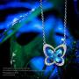 LADY COLOUR Jewelry for Women, Blue Butterfly Stylish Necklace Bracelet for Women Made with Crystals from Austria and Cubic Zirconia Birthday Gifts for Her with Gift Box