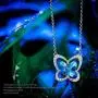 LADY COLOUR Jewelry for Women, Blue Butterfly Stylish Necklace Bracelet for Women Made with Crystals from Austria and Cubic Zirconia Birthday Gifts for Her with Gift Box