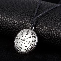Skyrim Vintage The Sixth Pentacle of Mars Key of Solomon Seal Pendant Adjustable Rope Gothic Necklace