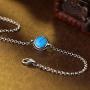 Agvana Turquoise Bracelet Sterling Silver Created Blue Turquoise Bracelet December Birthstone Jewelry Christmas Gifts for Women Teen Girls Mom Grandma Wife Daughter, Adjustable Chain 6.7+1.6