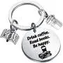 BEKECH Book Lovers Gift Coffee Lovers Gift Drink Coffee Read Books Be Happy Keychain Gift for Reading Lovers Bookworms Reader Book Club Gift Librarian Gift BEKECH Book Lovers Gift Coffee Lovers Gift Drink Coffee Read Books Be Happy Keychain Gift for Reading Lovers Bookworms Reader Book Club Gift Librarian Gift