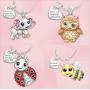 Dcfywl731 Elephant Pendant Necklace for Women Heart CZ Lucky Animal Never Forget That I Love You Pendant Necklace