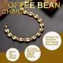 ChainsHouse Stainles Steel Coffee Beans Link Necklace for Men Women 18K Real Gold Plated Chain, 18''-30'',Send Gift Box ChainsHouse Stainles Steel Coffee Beans Link Necklace for Men Women 18K Real Gold Plated Chain, 18''-30'',Send Gift Box