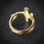 HZMAN Vintage Stainless Steel Jesus Cross Band INRI Crucifix Ring Silver Gold