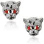 EVER FAITH Silver-Tone Leopard Necklace Earrings Set with Clear Austrian Crystal