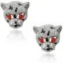 EVER FAITH Silver-Tone Leopard Necklace Earrings Set with Clear Austrian Crystal EVER FAITH Silver-Tone Leopard Necklace Earrings Set with Clear Austrian Crystal