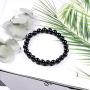 Marka Jewelry Natural Black Tourmaline Bracelet for Men and Women, 8mm