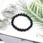 Marka Jewelry Natural Black Tourmaline Bracelet for Men and Women, 8mm