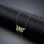 SEMBILAN Birth Year Number Pendant Necklace Stainless Steel Birthday Gold Year Old English Necklace for Women Girl Jewelry