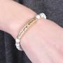 Inspirational Message Prayer Beaded Bracelet - Christian Bible Cuff Blessed, Faith, Love, Hope Natural Stone Bead Stretch Strand Bangle