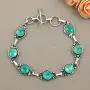 Turquoise Bracelet 925 Silver Overlay Handmade Boho Style Jewelry Turquoise Bracelet 925 Silver Overlay Handmade Boho Style Jewelry
