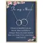 Niece Gift Necklace Aunt Gift Necklace S925 Sterling Silver Two Interlocking Infinity Double Circles Necklace Birthday Gifts for Women