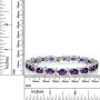 Gem Stone King 20.00 Ct Oval & Round Purple Color Cubic Zirconias CZ Womens Tennis Bracelet 7 Inch