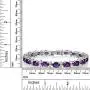 Gem Stone King 20.00 Ct Oval & Round Purple Color Cubic Zirconias CZ Womens Tennis Bracelet 7 Inch