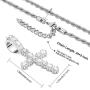 willtx Pendent Necklace for Men and Women with Bling Bling Iced Out Cubic Zirconia Diamond 18K Gold Silver Stainless Steel Rope Chain 24 inch Hip Hop Style Jewelry