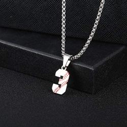 TLIWWF Inspiration Baseball Jersey Number Necklace Stainless Steel Charms Number Pendant for Boys Men