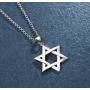 FANCIME White Gold Plated 925 Sterling Silver Polished Shiny Big Large Star Of David Pendant Necklace Silver Jewelry for Mens Boys, With 20 Inch Durable Lobster Clasp Rolo Chains