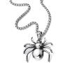 COOLSTEELANDBEYOND Stainless Steel Spider Pendant Necklace for Men for Polished with 30 Inches Wheat Chain