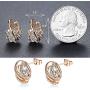 EMESLY 18K Rose Gold Plated Necklace/Earrings; Embellished with Premium Crystals, Nickel & Lead Free, Hypoallergenic Long Lasting Finish; Perfect Jewelry Gift for Women & Girls