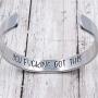 Inspirational Cuff Bracelet Bangle Keep Going Motivational Mantra Quote Stainless Steel Engraved Best Friend Sister Gift for Women Teen Girls with Hidden Message