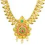 Efulgenz Indian Bollywood Traditional 14 k Gold Plated Bridal Wedding Set of Choker Collar Princess Necklaces Dangle Earrings Jewellery