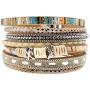 EunWow Leather Multilayer Bracelet Ladies Bracelet Women Magnetic Closure