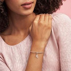 Pandora Jewelry Acorn and Leaf Dangle Cubic Zirconia Charm in Pandora Rose