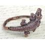 Alilang Copper Tone Amethyst Colored Rhinestones Alligator Crocodile Bangle Bracelet