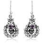 WithLoveSilver 925 Sterling Silver Classic Scottish Thistle Simulated Cubic Zirconia Heart Dangle Earrings