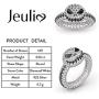 Jeulia Jack Skellington Rings Women Nightmare Before Christmas Skull Rings 925 Sterling Silver Halloween Jewelry Romantic Jewelry Gifts for Her Teen Girls CZ Solitare Engagement Rings Anniversary