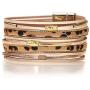 Suyi Womens Leopard Bracelets Wide Leather Wrap Bracelet Multilayer Cuff Bracelet