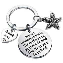 AKTAP Thank You Gift Starfish Bracelet Never Underestimate The Different You Made and The Lives You Touched Appreciation Gift for Social Worker VolunteerTeacher Employee