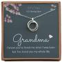 EFYTAL Grandma Gifts, 925 Sterling Silver 2 Thick Interlocking Circles Necklace for Grandmother from Grandchild, Mom Necklaces for Women, Birthday Gift Ideas, Mothers Day Jewelry For Her, Mothers Day