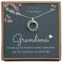 EFYTAL Grandma Gifts, 925 Sterling Silver 2 Thick Interlocking Circles Necklace for Grandmother from Grandchild, Mom Necklaces for Women, Birthday Gift Ideas, Mothers Day Jewelry For Her, Mothers Day