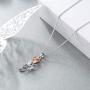 Sterling Silver Rose Flower Necklace,Earrings,Rose Gold I Love You Forever Rose Heart Jewelry Gifts for Women Her